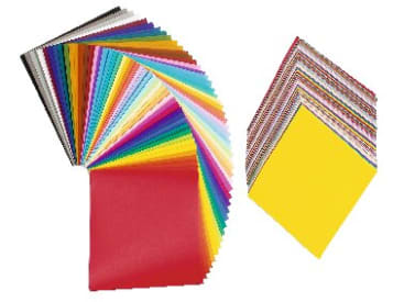 Faltblätter, 15 x 15 cm, 240 Stück in 48 Farben