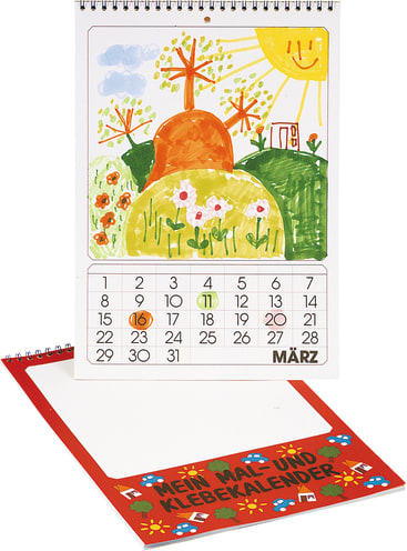 Mal- und Klebekalender, 5 Stück