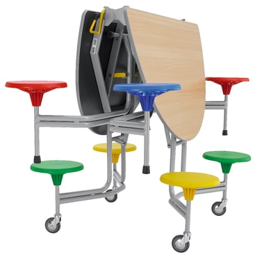 8er-Tisch-Sitz-Kombination, oval, Tisch H 74 cm