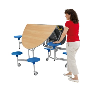 8er-Tisch-Sitz-Kombination, oval, Tisch H69 cm