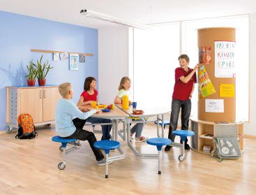 8er-Tisch-Sitz-Kombination, oval, Tisch H69 cm
