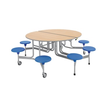 8er-Tisch-Sitz-Kombination, oval, Tisch H 74 cm
