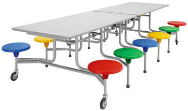 12er-Tisch-Sitz-Kombination, rechteckig,Tisch H66 cm