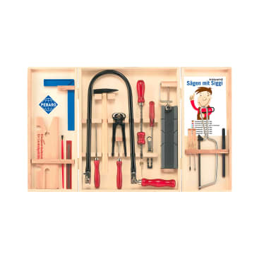 Laubsägeschrank mit Werkzeug