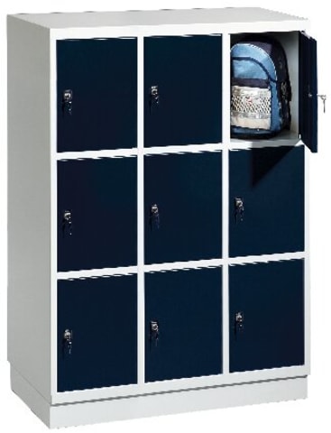 Schultaschenschrank, 3 x 3 Fächer, B 122,5 x H 165 x T 50 cm