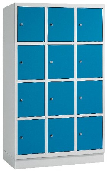 Schultaschenschrank, 3 x 4 Fächer, B 122,5 x H 195 x T 50 cm