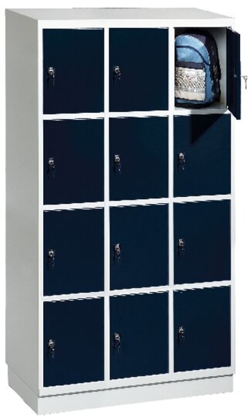 Schultaschenschrank, 3 x 4 Fächer, B 107,5 x H 195 x T 50 cm