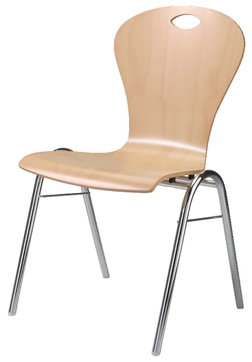 Stuhl Atlanta 5 mit Griffloch, div. Holzausführungen, Sitzh. 46 cm
