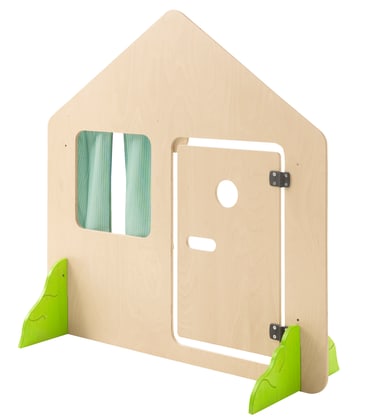 Trennwandhaus zum Bauen mit Tür und Büschen