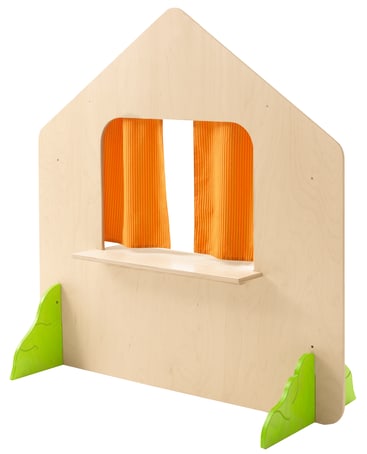 Trennwandhaus zum Bauen mit Fenster und Büschen