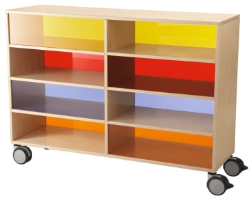 Regalschrank mit buntem Acryl