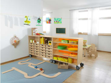 Schrankwand move upp® mit 20 Eigentumskästen, B 217,5 x H 91,5 x T 38 cm
