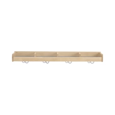 Mützenablage YUNA, versch. Hakenfarben, 4 Fächer, B 120 x H 12,8 x T 22,1 cm