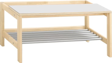 Garderobenbank YUNA mit Wandabstand, Schuhablage, fest montierbar, div. Farben, B 99,5 x H 35 x T 45 cm