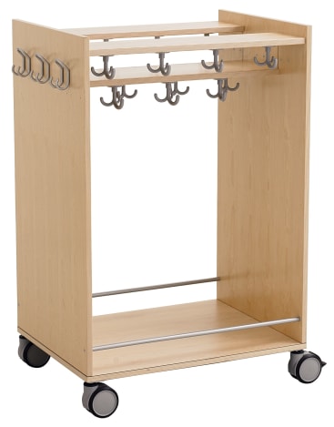 Garderobenwagen, 15 Dreifachhaken und 6 Sicherheitsdoppelhaken, B 89 cm