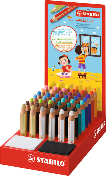 STABILO® woody 3 in 1, 48-teilig, 18 Farben