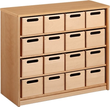Schrank mit 16 Materialkästen