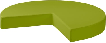 Bodenpolster Schaumstoff, Dreiviertelkreis, Höhe 18 cm