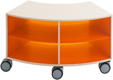Bogenschrank move upp® niedrig, Acryl am Außenradius, div. Farben, B 100,8 x H 44 x T 38 cm