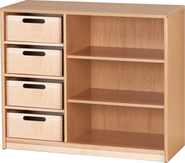 Regalschrank Forminant mit 4 Materialkästen, B 100 x H 83,6 x T 39,4 cm