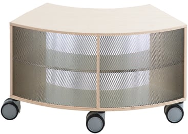 Bogenschrank move upp® niedrig, Lochblech am Außenradius, div. Farben, B 100,8 x H 44 x T 38 cm