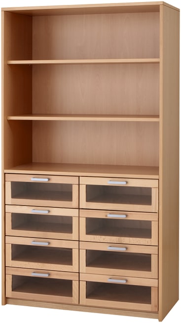 Hochschrank mit Acryl-Schubkästen