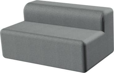 Sofa rechteckig mit Rückenlehne, div. Stoffe, Sitzh. 38 cm