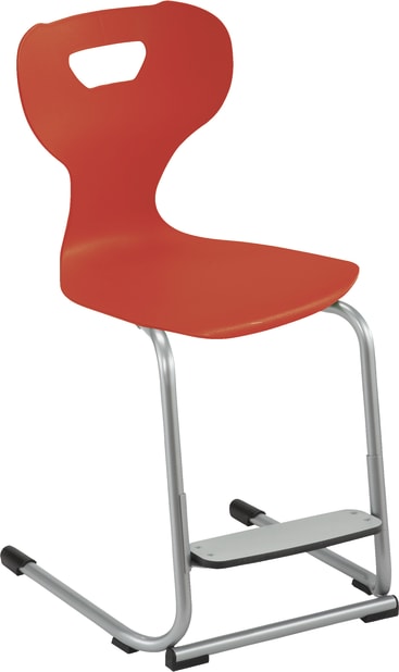 Freischwinger solit:sit® mit Fußstütze, Kunststoff-Schale, div. Farben, Gr. 3 - 5, Sitzh. 35 - 43 cm