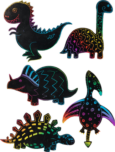 Kratzbilder Dinosaurier, magnetisch, 30 Stück