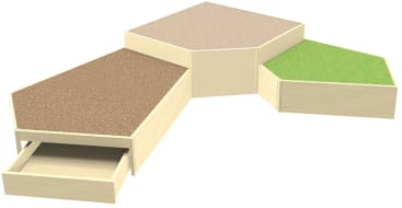 Podest-Kombination Kindergarten 6, 3-teilig