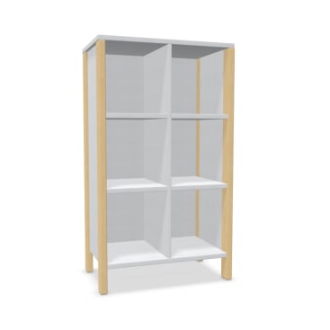 Regalschrank Linus, offen, B 75,3 x H 131,8 (mit Füßen) x T 45,7 cm