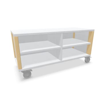 Regalschrank Linus, offen, B 110,4 x H 55 (mit Rollen) x T 45,7 cm