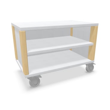 Regalschrank Linus, offen, B 75,3 x H 55 (mit Rollen) x T 45,7 cm