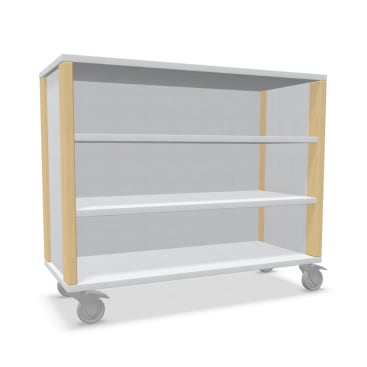 Regalschrank Linus, offen, B 110,4 x H 93,4 (mit Rollen) x T 45,7 cm