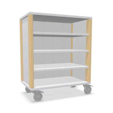 Regalschrank Linus, offen, B 75,3 x H 93,4 (mit Rollen) x T 45,7 cm