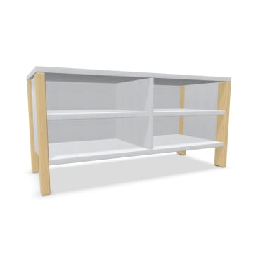 Regalschrank Linus, offen, B 110,4 x H 55 (mit Füßen) x T 45,7 cm