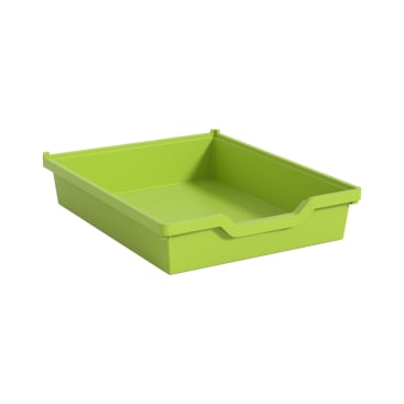 Gratnells Materialbox mit Auszugsstopp, H 7,5 cm, hellgrün