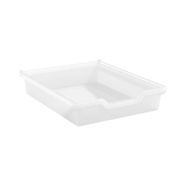 Gratnells Materialbox mit Auszugsstopp, H 7,5 cm, transparent