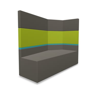 Sofa set.upp Fünfeck hohe Rückenlehne mit Lehne rechts, Kunstleder, div. Farben