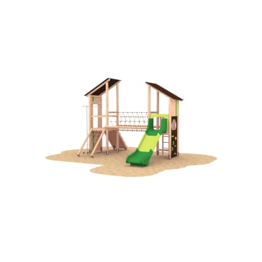 Zwei-Turm-Spielanlage mit Netztunnel