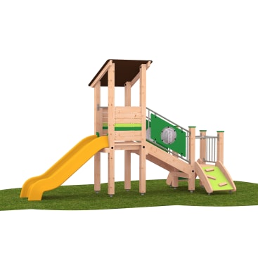 Ein-Turm-Spielanlage mit Rutsche