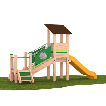 Ein-Turm-Spielanlage mit Rutsche
