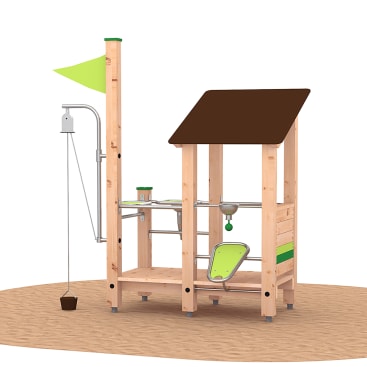 Sandspielpodest mit Sandkran