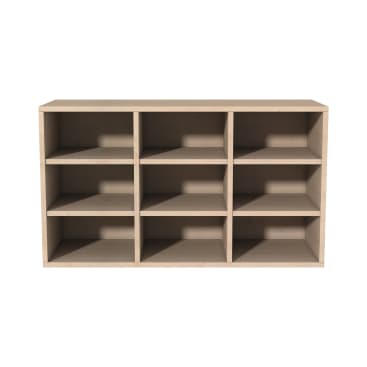Offener Hängeschrank mit 9 Fächern, 104,2x40x67 cm