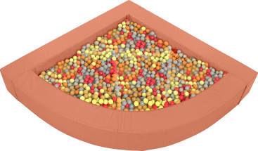 Bällebad Viertelkreis, L 140 x B 140 x H 30 cm