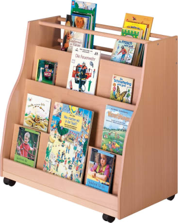 Bücherschrank Forminant, Dekor, mit Rollen, B100 x H91 x T48 cm
