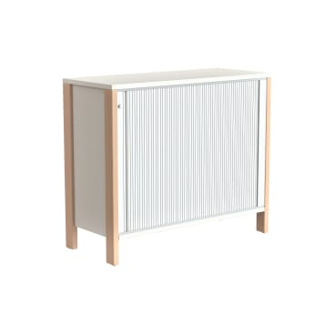 Portfolioschrank LINUS, mit Querrollladen; B 110,4 x H 131,8 x T 45,5 cm mit Holzfüßen