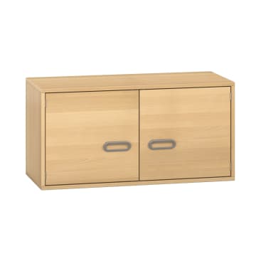 Pureo Hängeschrank mit Doppeltüren, Furnier, B100 x H50 x T42 cm