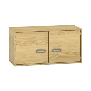 Pureo Hängeschrank mit Doppeltüren, Furnier, B100 x H50 x T42 cm