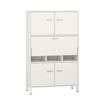 Pureo Schrank-Arbeitsplatz, Sitzhöhe, Dekor B100 x H150 x T42 cm
